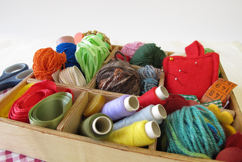 pile of yarn and thread
