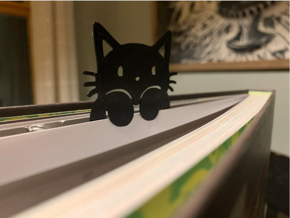 3D printed cat bookmark