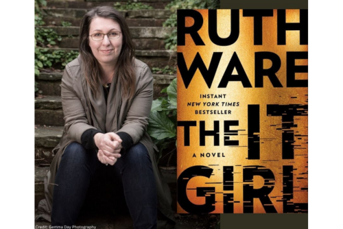 Photo of author, Ruth Ware, and her book "The It Girl"