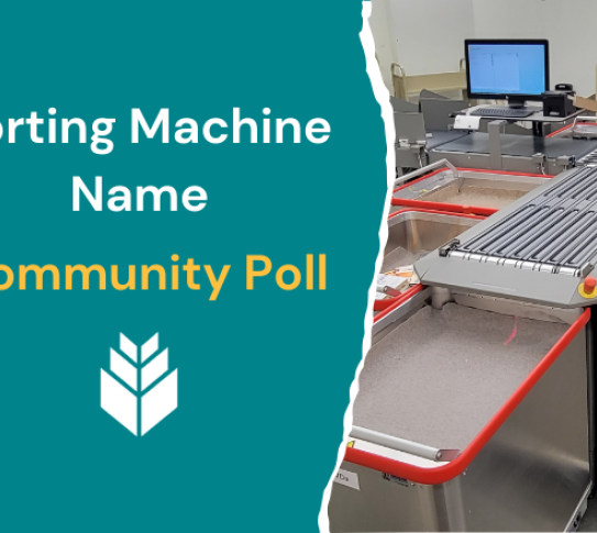 Sorting MAchine Name Community Poll featuring a photo of the new sorting machine also known as automated materials handler