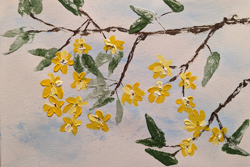 Photo of the painting project Golden Blooms