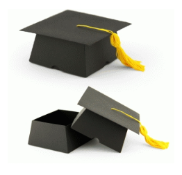 paper graduation cap treat box