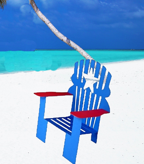 A patriotic beach chair
