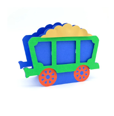 A paper train car