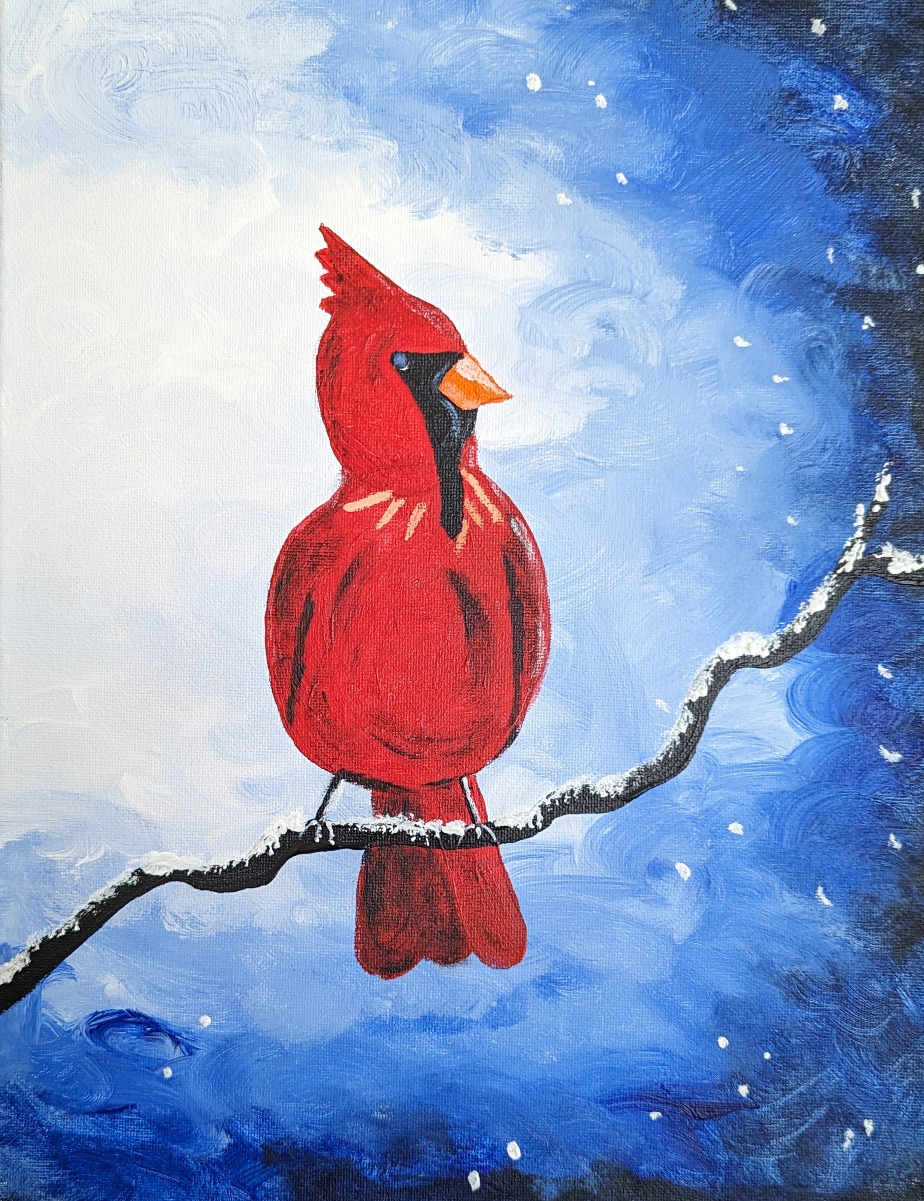Cardinal on a Snowy Evening