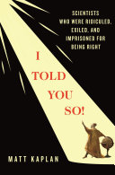 Cover for "I Told You So!" by Matt Kaplan