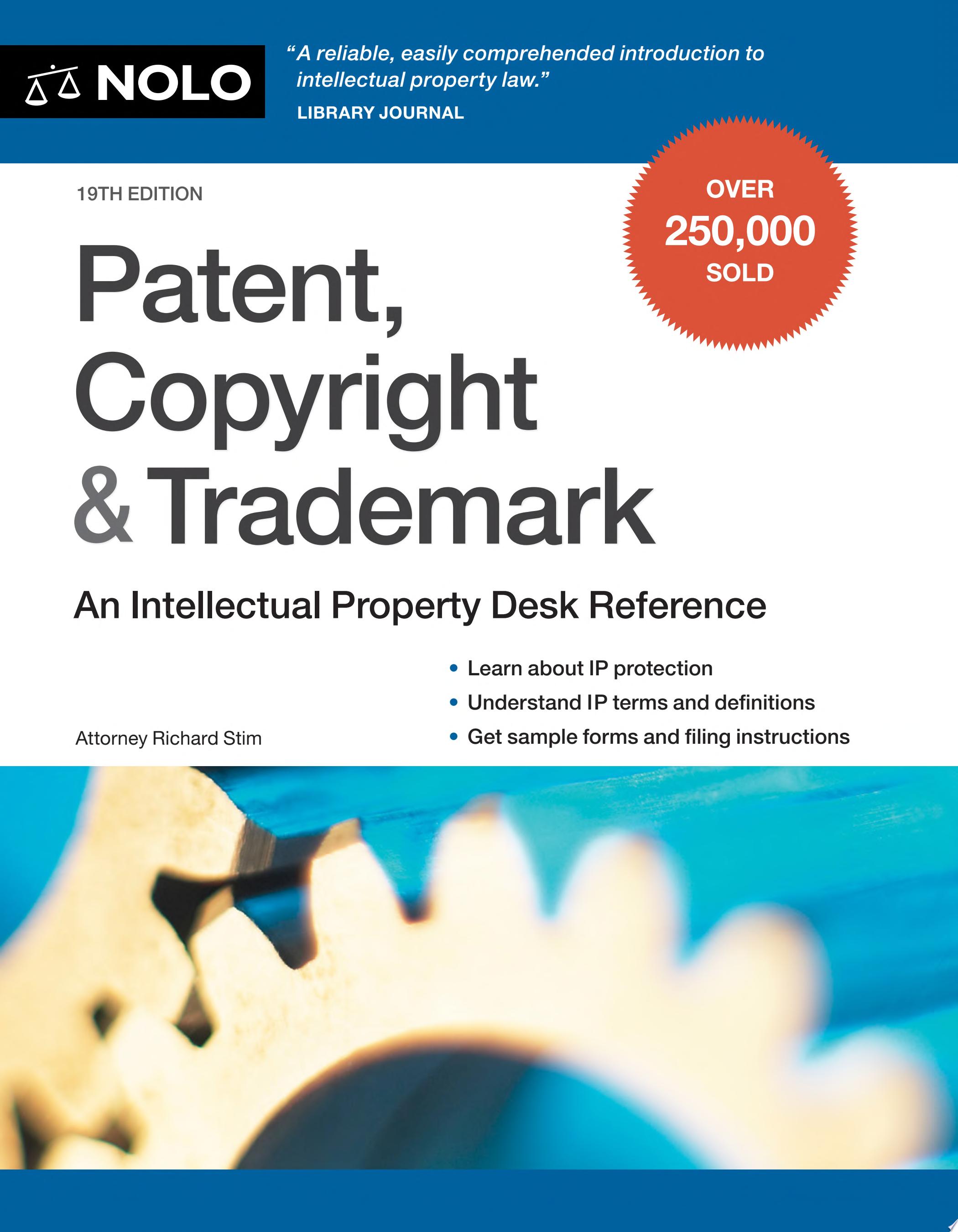 Cover for "Patent, Copyright & Trademark" by Richard Stim