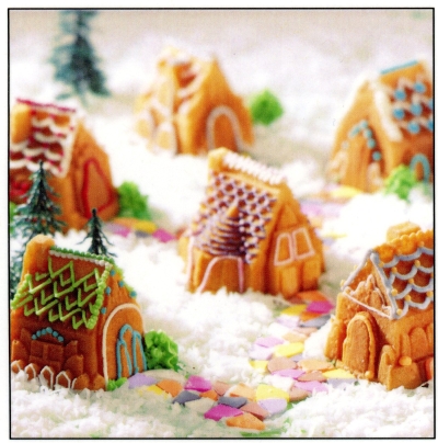 Cozy village cake pan