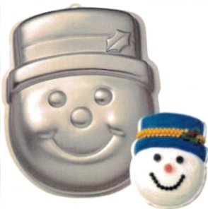 snowman head shaped cake pan