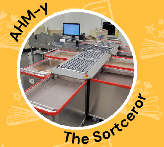 Picture of new automated materials handler named Amy the Sortceror