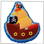 Pirate ship shaped cake pan