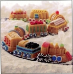 cake pan in the shape of a train set
