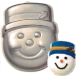 snowman head shaped cake pan