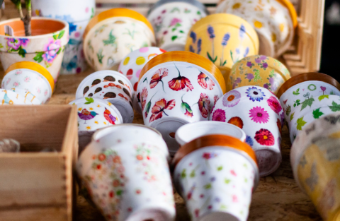 Painted pots