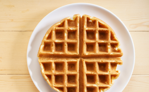 Waffle on a plate