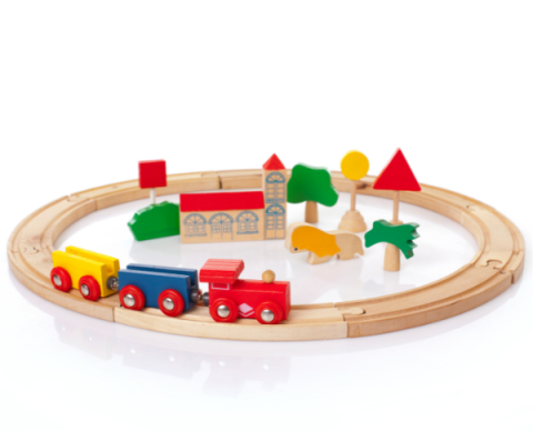 Wooden train set.