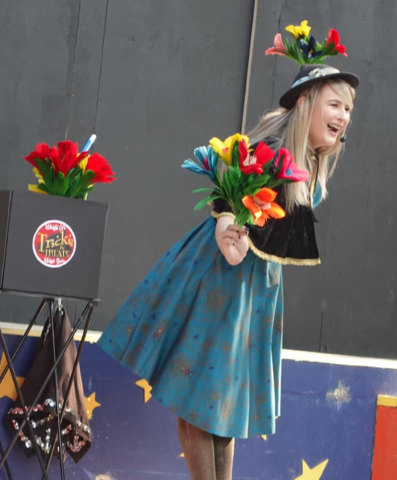 Magician with flowers