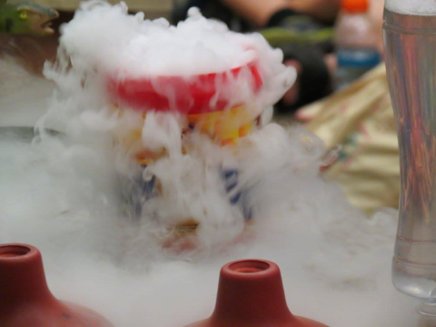 Science experiment with dry ice.