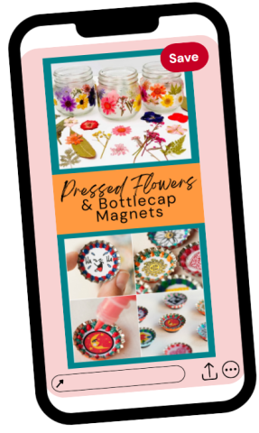 Pressed Flower Jars and Bottlecap Magnets