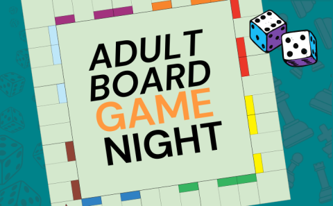 Adult Board Game Night Picture of gameboard and dice