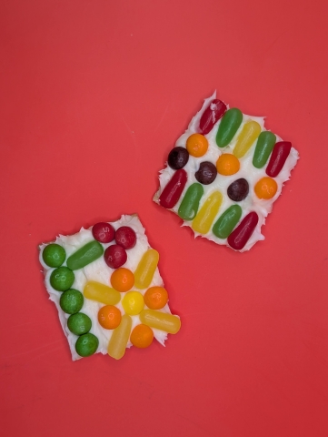 Picture made out of candy.