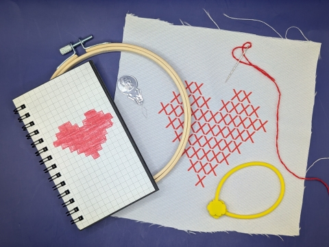 Cross stitch heart