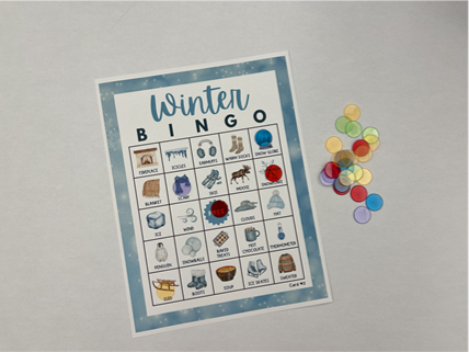 Winter bingo card