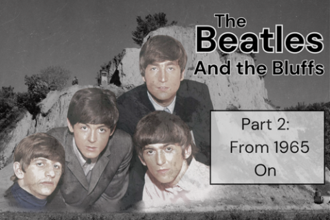 The Beatles superimposed on the Bluffs of Council Bluffs 