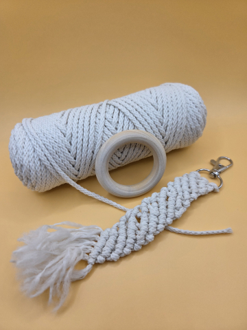 Finished example of a macrame project