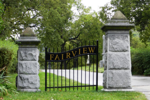 entrance of Fairview cemetery