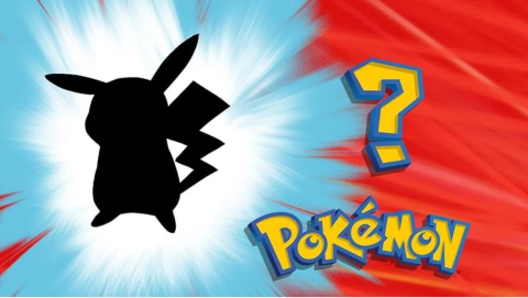 Silhouette of Pikachu with a question mark