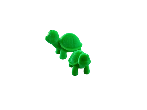 two 3d printed turtles 