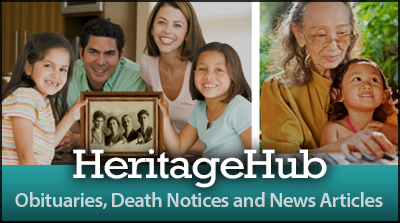 Heritage Hub logo: Obituaries, Death Notices and News Articles