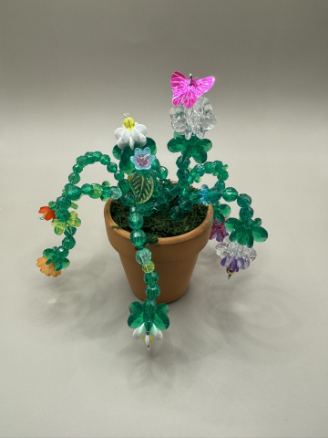 Beaded plant in a pot.