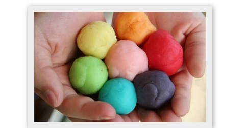 Rainbow colored playdough