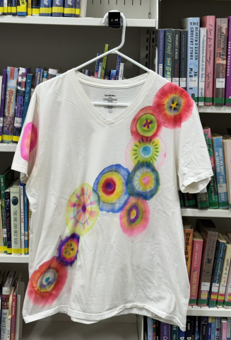 White t-shirt colored with Sharpie markers.