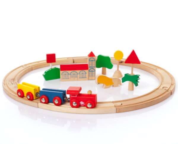 Wooden train set.