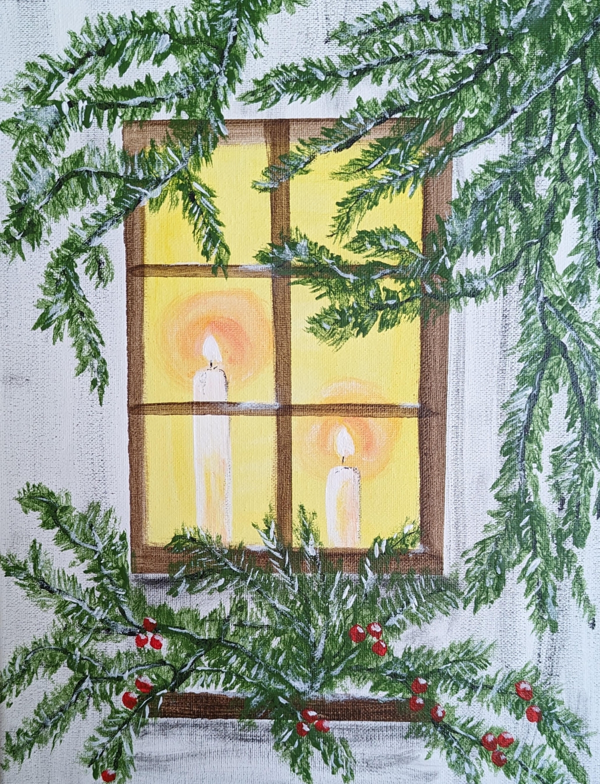 Sample of painting project Candles in the Window