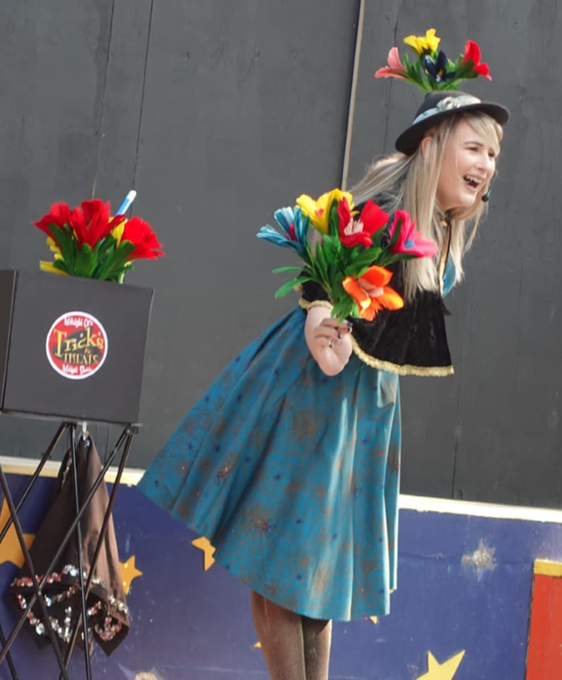 Magician with flowers