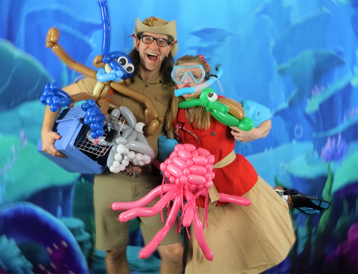 Couple with balloon animals