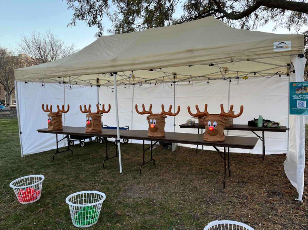 Reindeer ring toss game.