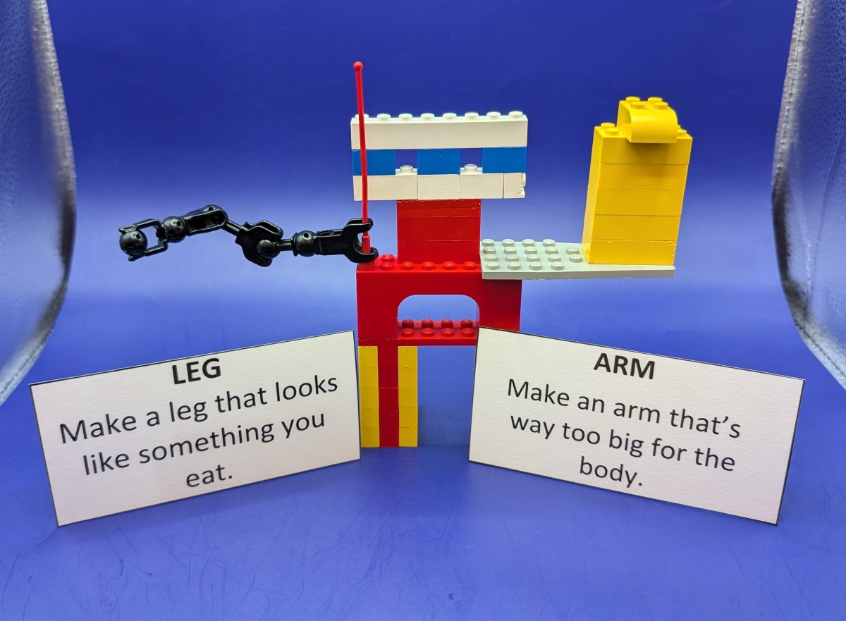 Creature made out of blocks.