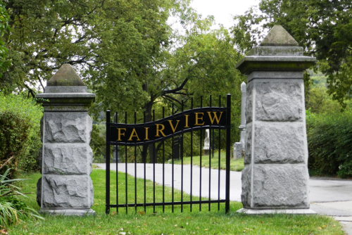entrance of Fairview cemetery