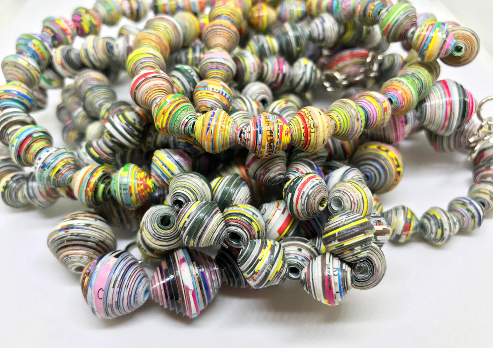 collection of beads made from paper