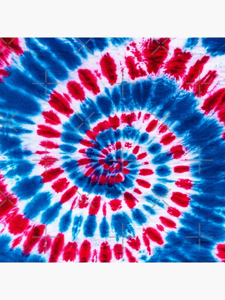 Red, white, and blue tie-dye pattern.
