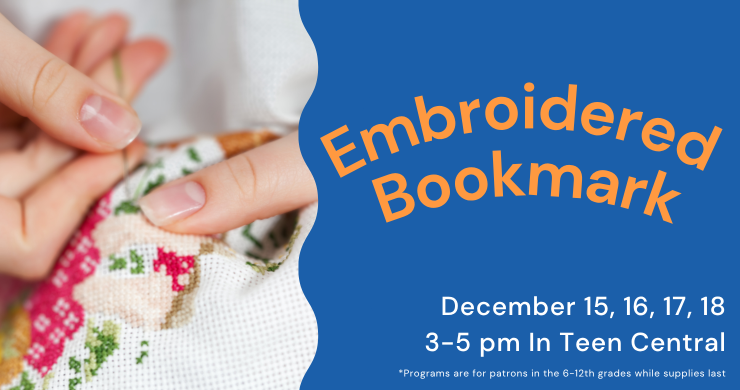 embroidered bookmark slide graphic